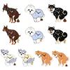 Easy Setup Wall Clock Pooping Dog Clock, Wooden with Swinging Pendulum, Silent Non Ticking Pet Lover for Living Room Home Office, Gift