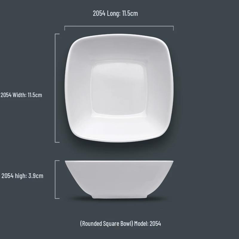 Mingling Melamine Imitation Porcelain Round-Corner Square Bowl