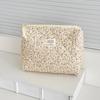 Fashion Corduroy Aesthetic Cosmetic Organizer Large Capacity Zipper Skincare Clutch Floral Makeup Pouch Cosmetics