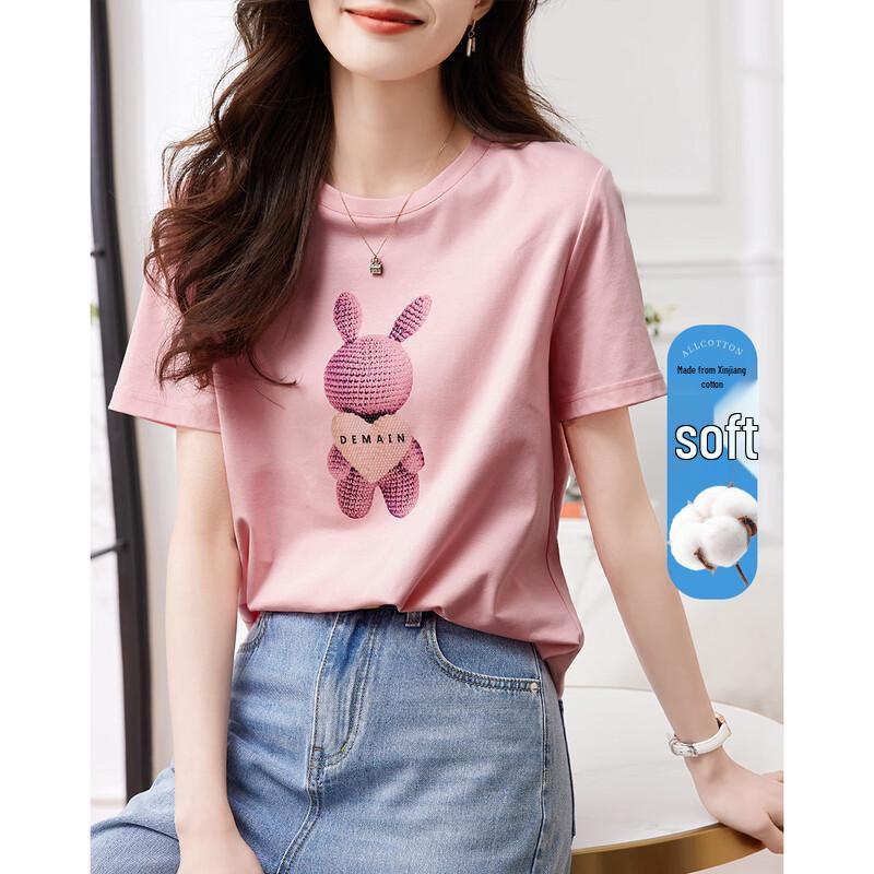 Demana Fairy Tale Bunny Print Cotton T-shirt for Women S