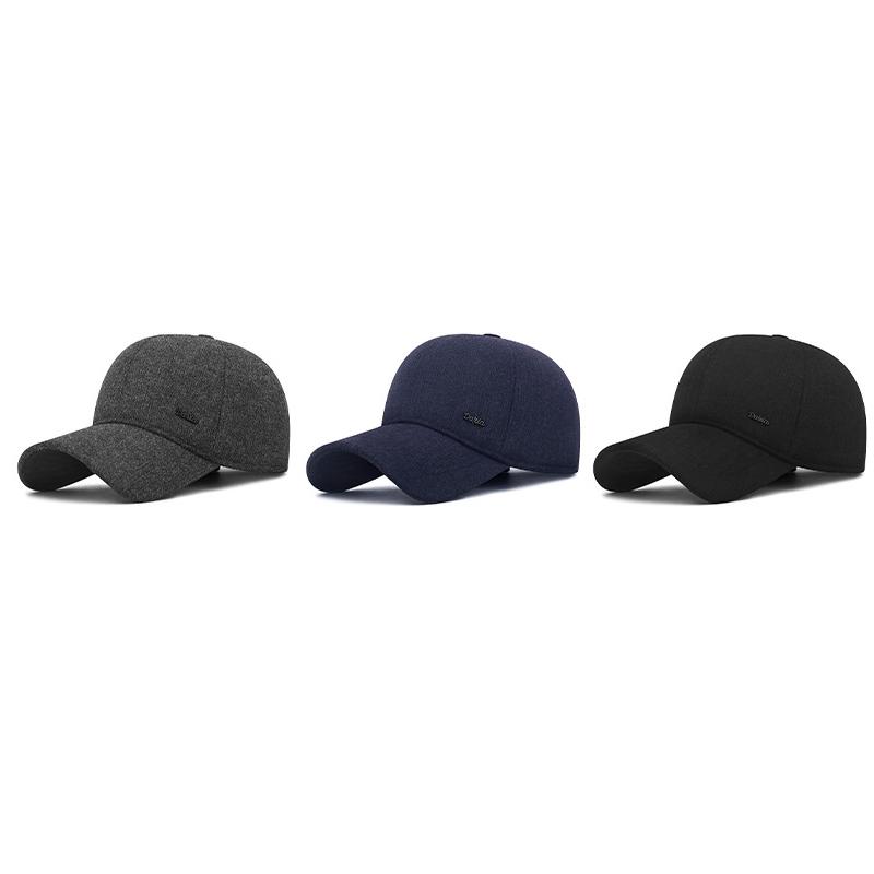 Middle-Aged Cap Men Winter Ear Protection Cap Thick Windproof Cold Baseball Cap Cotton Cap