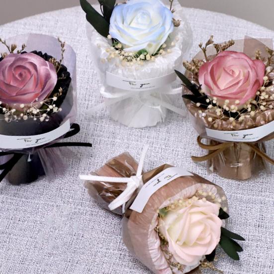 1/2Pcs Mini Fake Rose Bouquet Handcrafted Artificial Sunflower Floral Decoration Valentine's Day Anniversary Birthday Romantic Gift for Women Wife