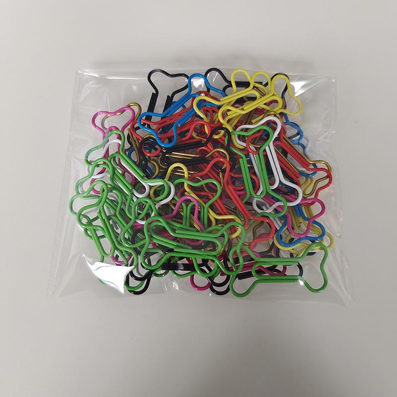 Colorful Cartoon Bone Paperclip Brooch: Office & Student Bookmark Clip