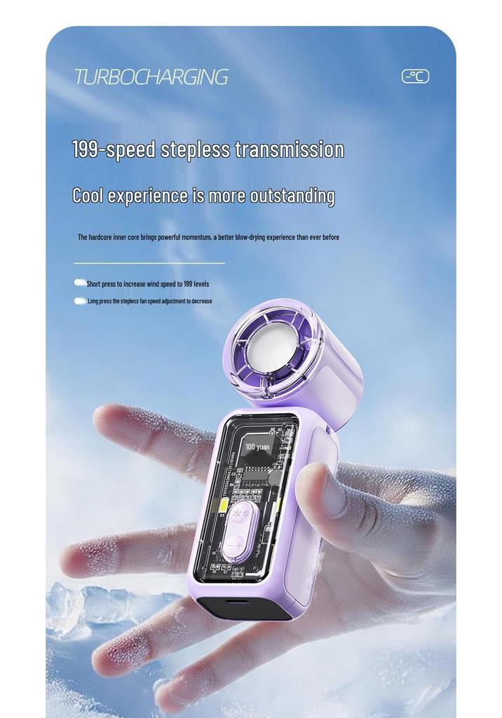 K688 Mini USB Handheld Fan - Portable, High-Speed, Strong Wind, Compact Steel Cannon Design
