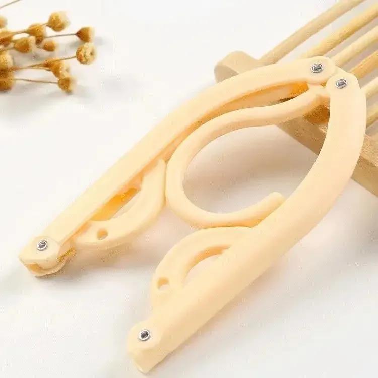 Folding Hanger Set With Clip for Clothes Drying Folding Hanger Rack Travel Folding Telescopic Portable Clothes Drying Rack