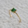 Classical K Gold Color Square Emerald Stone Rings for Women Green Zirconia Wedding Rings Fashion  Wholesale