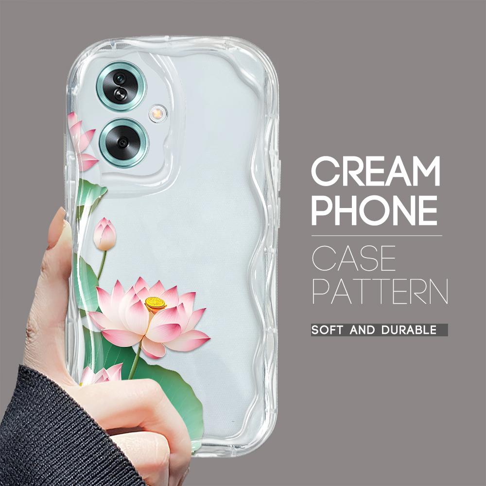 

Милый мультяшный узор, кремовая текстура, мягкий силиконовый чехол с волнистыми краями, чехол для телефона для OPPO Reno Realme OPPO A57S прозрачный