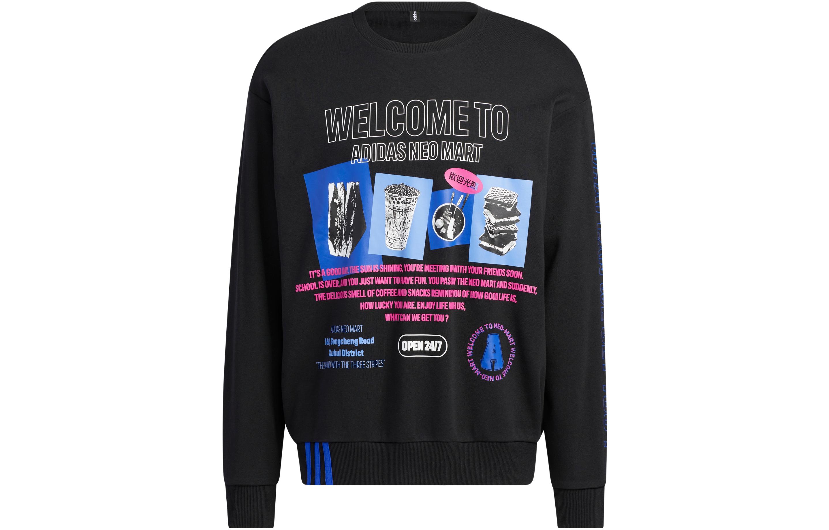 Adidas Neo Sweatshirts Unisex Black Crew Neck Moderate Regular IA5334 L