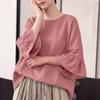 ZANZEA Women Casual Round Neck Solid Color Loose 3/4 Sleeve Cover Up Blouse