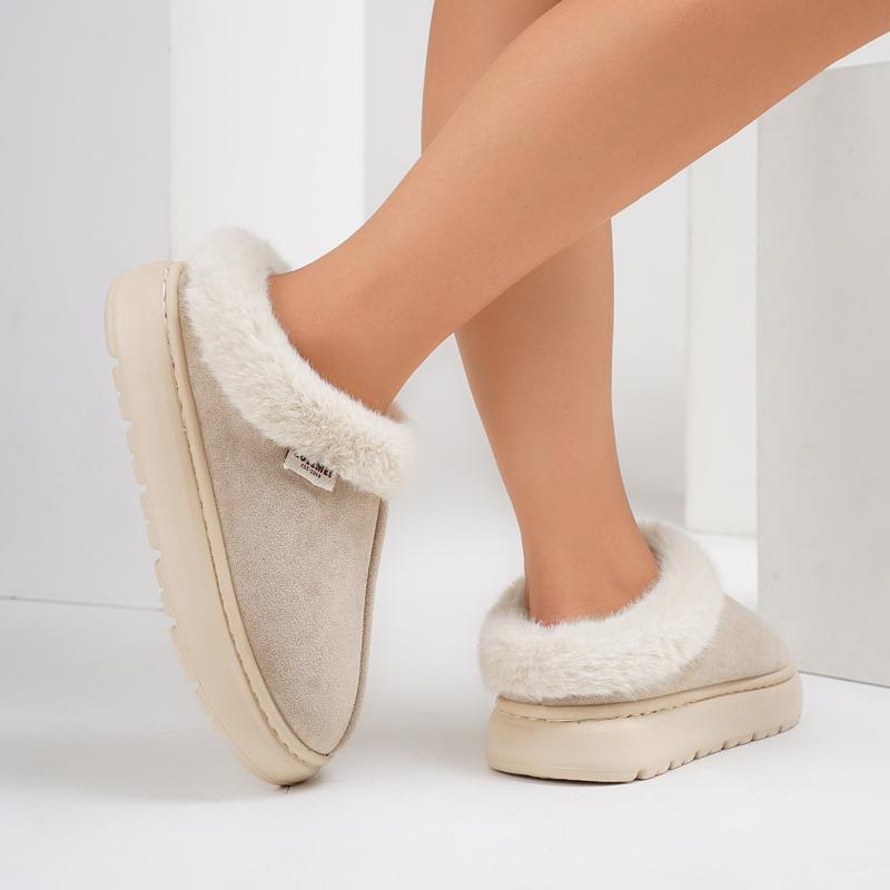New Fluffy Slippers, Home Non-slip Warm Cotton Shoes, Winter Women Plus Thick Cotton Slippers