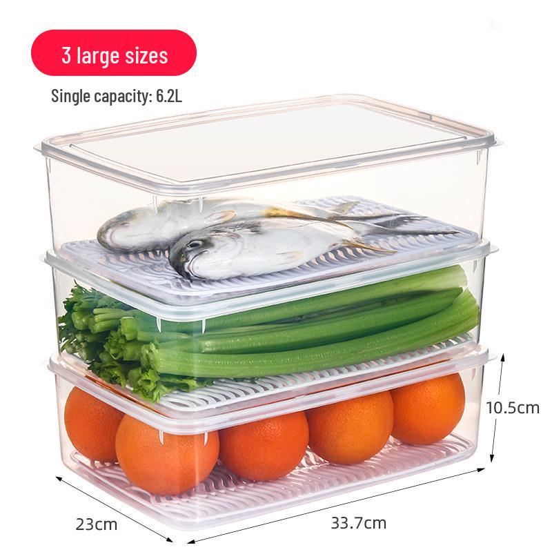 Plastic Japanese-Style Fresh-Keeping Box with Lid for Refrigerator Storage