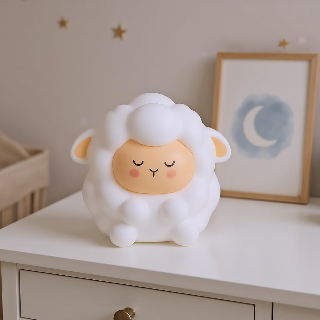 Soft and Pinchable Small Gift Sheep Charging Night Light Bedroom Bedhead Sleep Light Cute Cartoon Soft Light Atmosphere Light