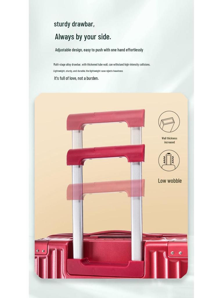 Red Wedding Dowry Suitcase: New Trolley Case for Brides & Grooms, with Password Lock and Leather Finish.