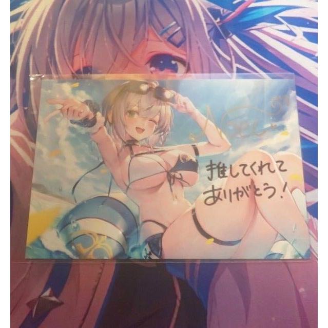Used Hololive Noel Shirogane 1st Anniversary Autograph Postcard