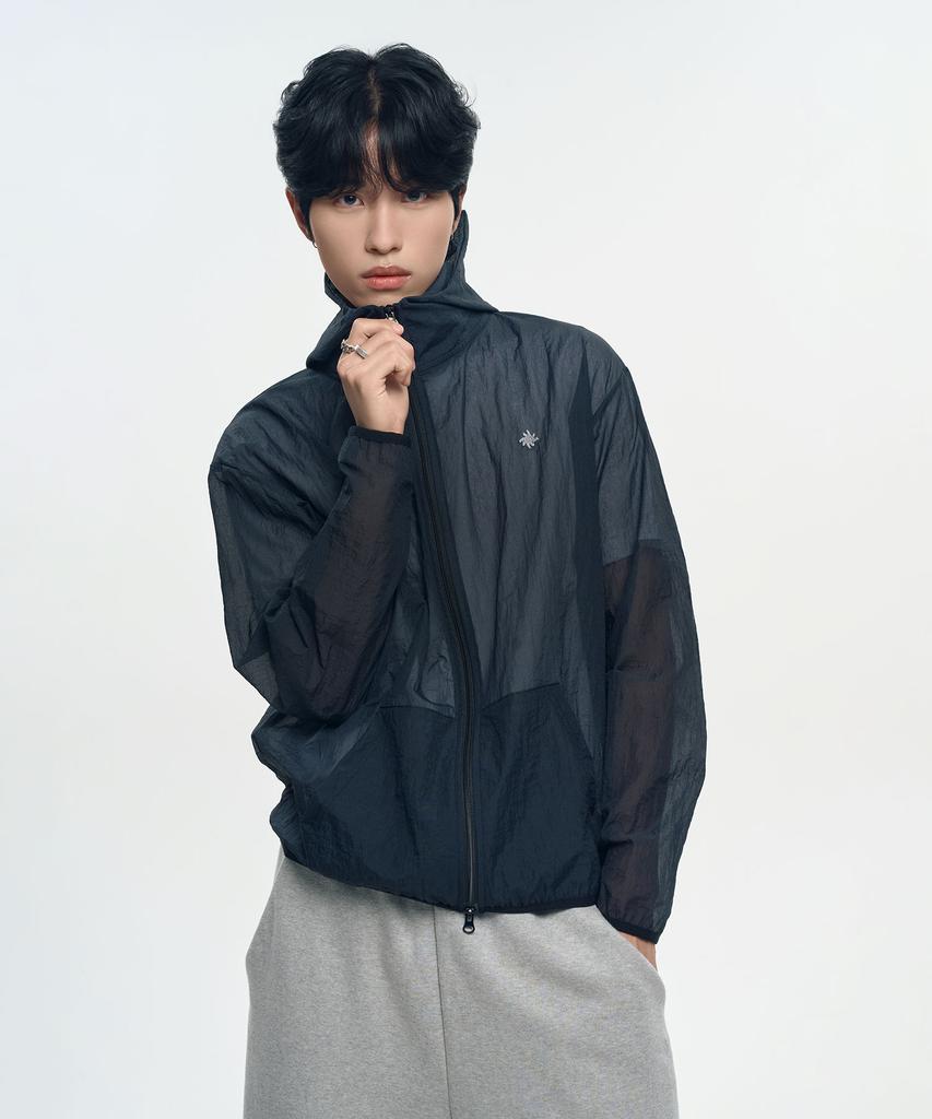 Slow Record House Mesh Lightweight Jacket_Black