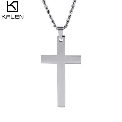 Titanium Steel Simple Cross Necklace Pendant, Stainless Steel Jewelry