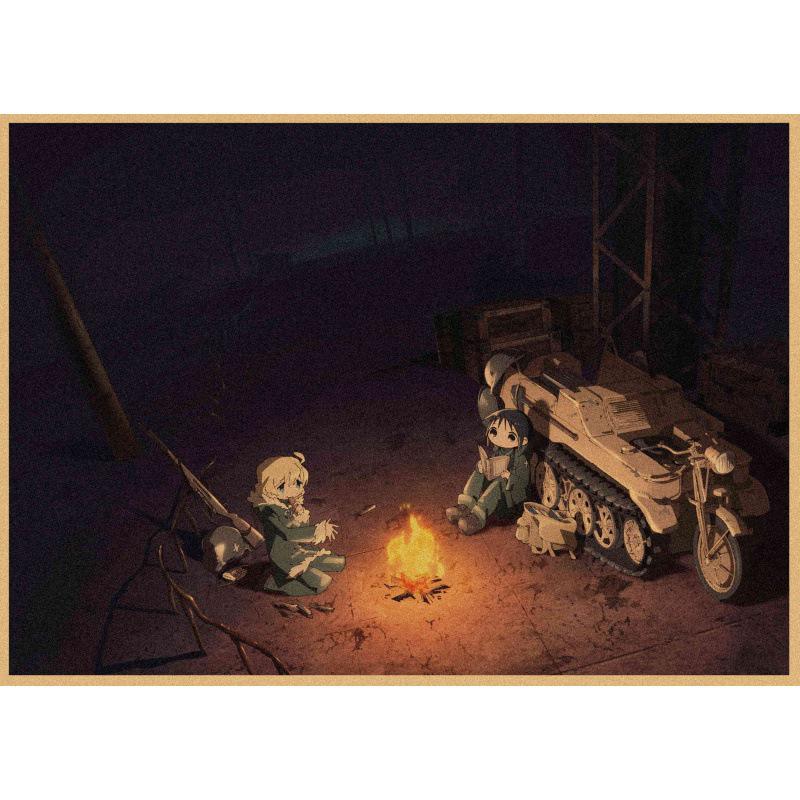 Free Shipping Retro Japanese Anime Girls' Last Tour Kraft Paper Poster Wall Art