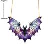 1pc Stained Glass Effect Acrylic Bat Hanging Decoration Gothic Halloween Window Decor Colorful Suncatcher for Home Party Decor Gift