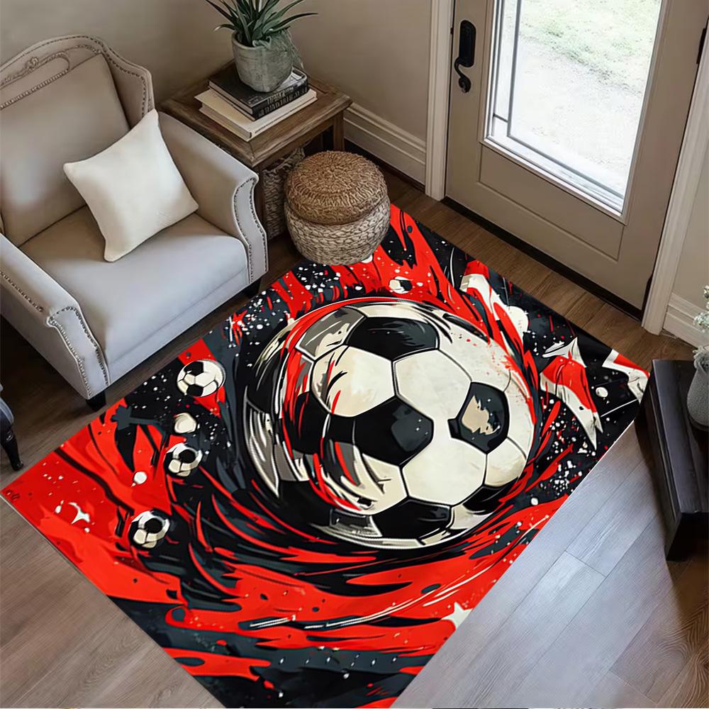1pc Soccer Ball Rug Home Carpet Design for Office Decor Gift Living Room Bedroom