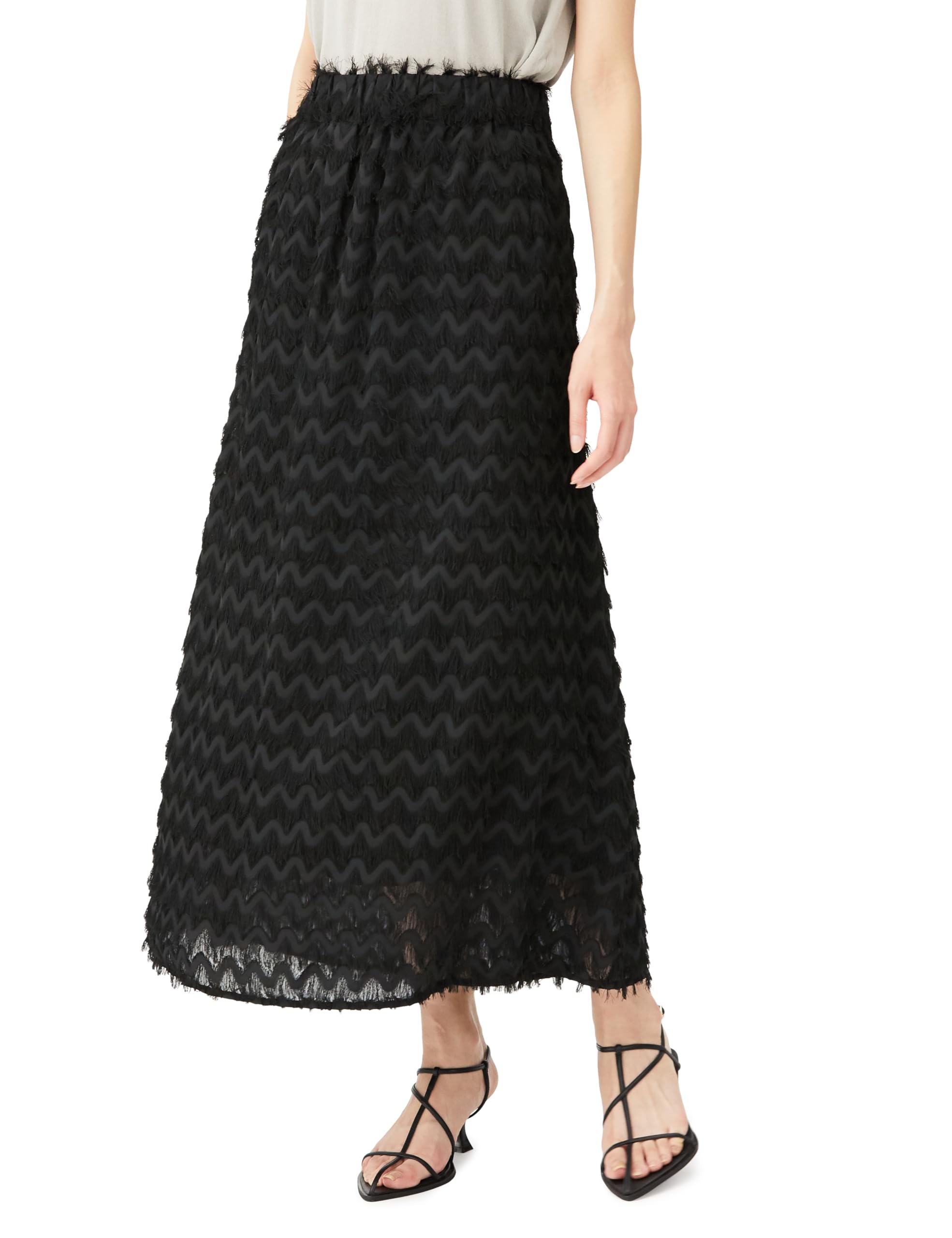 

Natural Beauty Skirt Fringe Cut Jacquard Skirt Black [N Basic] Women s 166-3220100 [Used] чёрный