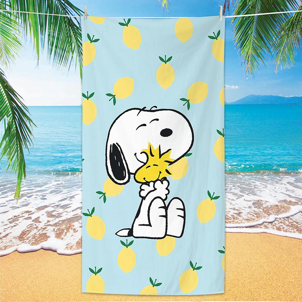 Snoopy Microfiber Beach Towel Cartoon Class A Beach Towel Summer Beach Towel Comfortable Beach Towel Soft Beach Towel W30*H60(CM)