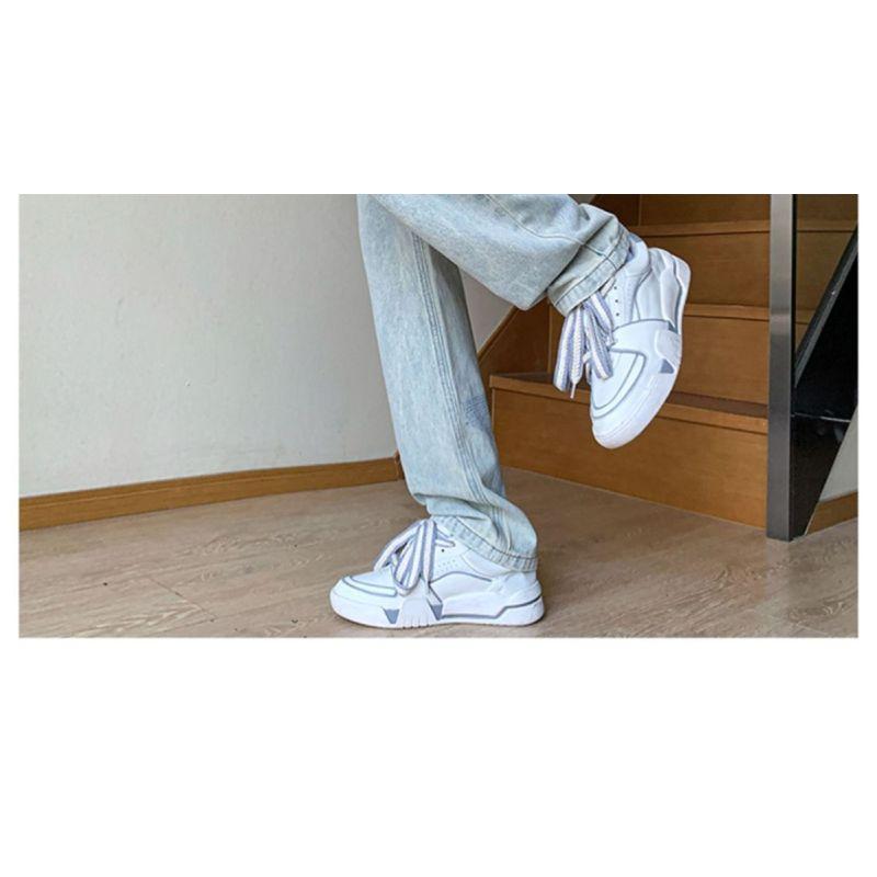 Calças estilo americano vibe high street bordado azul claro estrela jeans design masculino senso calças retas