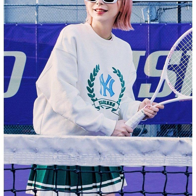 New MLB College Style Series Sweatshirts Women's Cream 3FMTG0134-50CRS