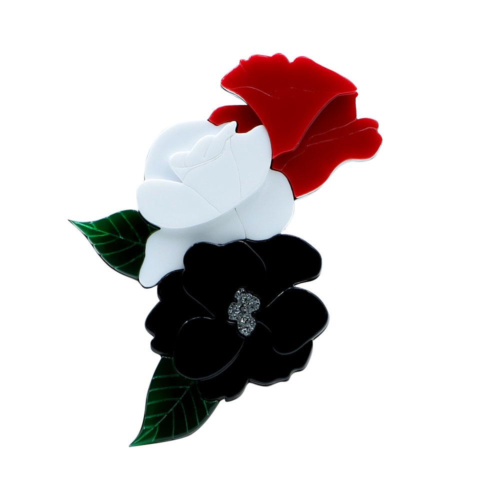 Ręcznie łączona akrylowa broszka w kształcie kwiatu piwonii, spersonalizowany i modny damski kwiat na klatkę piersiową