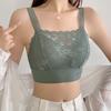 Lace Lingerie Bra for Women with Breast Pads Supports Side Breasts Plus Size Bra Vest Style Bandeau Top Strapless Bra