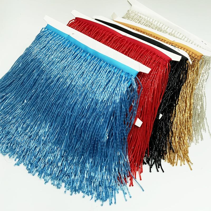 High Quality 14cm Fringe Trim Long Beaded Tassel Decorative Fashion Accessories for Dress