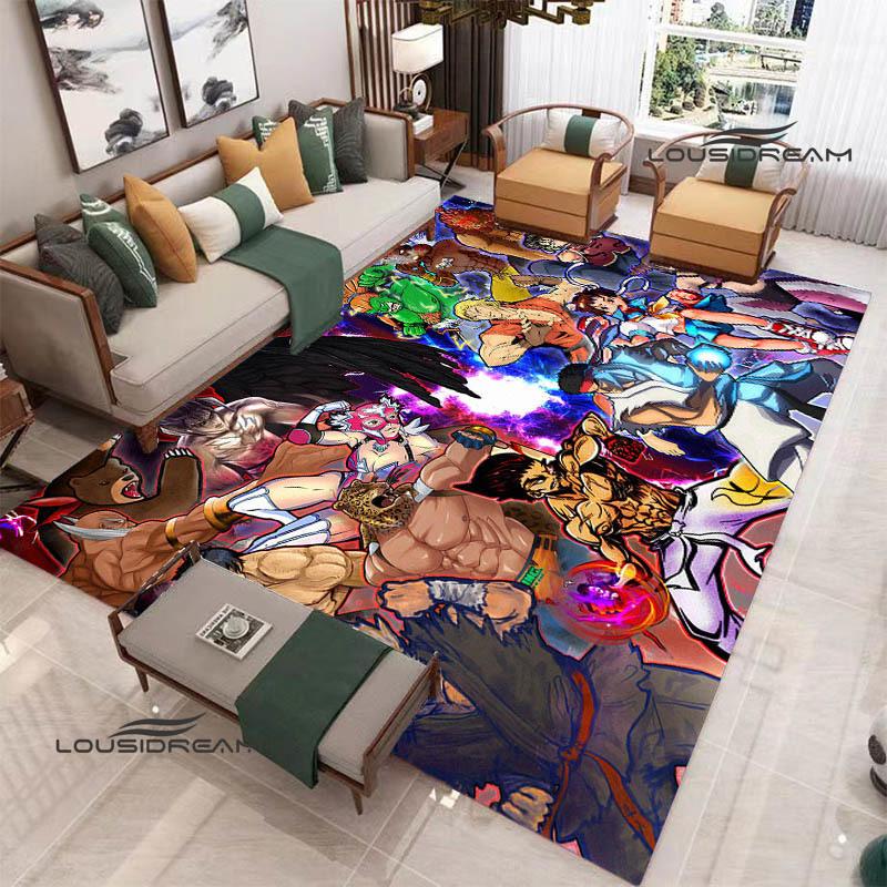 Klassisches Spiel Street Fighter Bedruckter Teppich Wohnzimmer Schlafzimmer Teppich Rutschfeste Fußmatte Foto-Requisiten Geburtstagsgeschenk