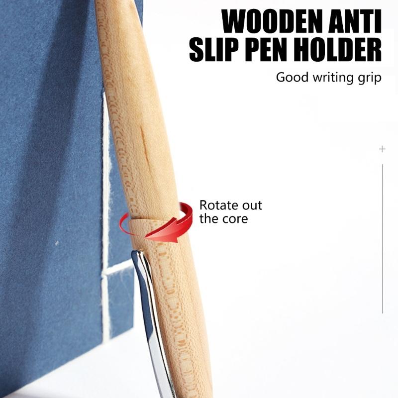 Business Singing Pen Wood Ballpoint Pen with Metal Pen Clip 0.7mm Medium Point For Men Women Office Writing Supplies