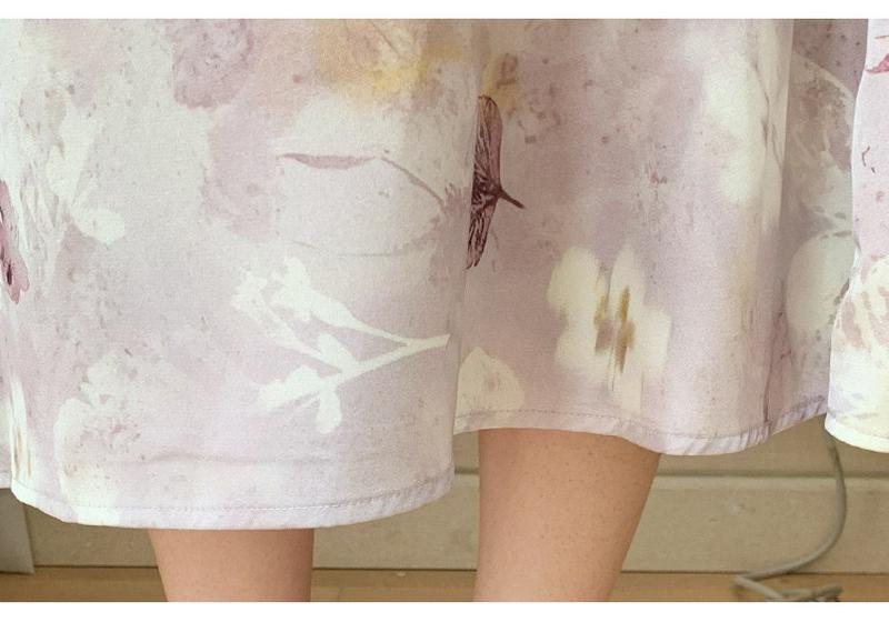 Spring/Summer 2026 Maternity Set: Gentle Purple Floral Strappy Dress with Shirt Cardigan