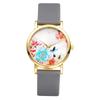 Floral Watch with Silicone Analog Adjustable Quartz Pastoral Business Beautiful Fashionable Watch Perfect for and Christmas Women's Band, Waterproof,