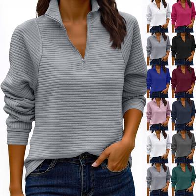 Moda Donna Colore Solido Collo Alto Moda Felpa Lavorata a Maglia da Donna