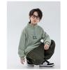 Boys' Velvet Half-Zip Stand Collar Hoodie: 2025 Winter Thickened One-Piece Top for Children