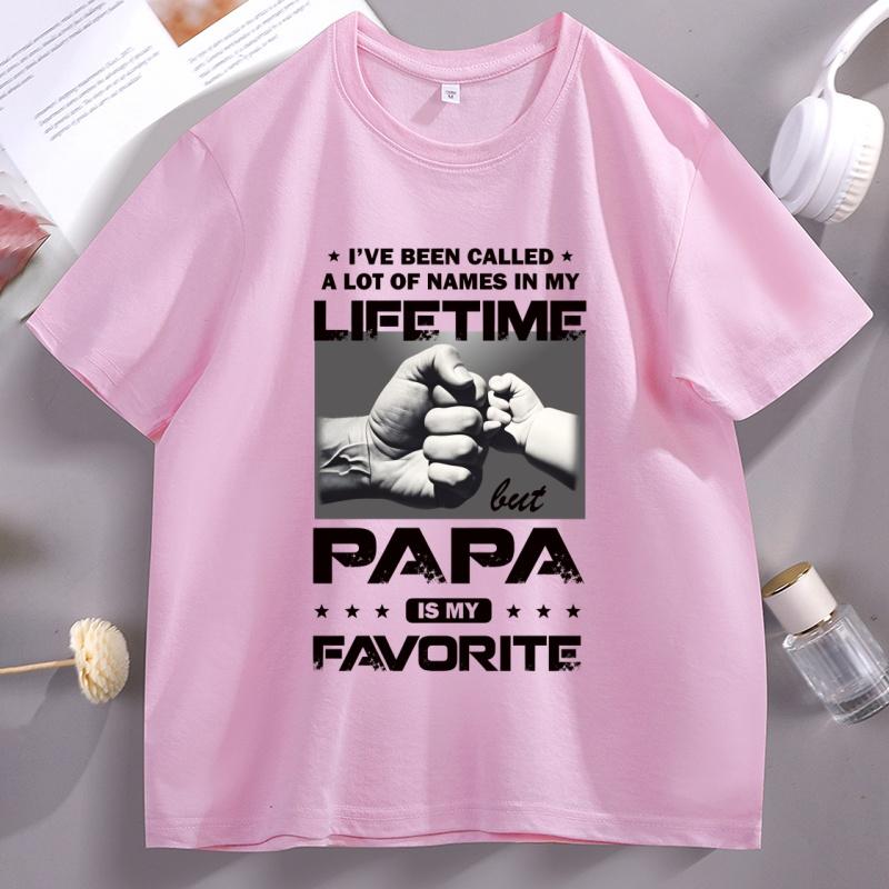 Papa Fathers Day Tshirt Unisex Women Cotton Short Sleeve Father Tshirt Vintage Round Neck T Shirts Breathable Round Neck Tshirts