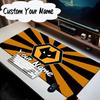 Custom Name Mouse Pad Flaming Wolves Emblem Wanderers Mouse Pad Desk Mat, Non-Slip Rubber Backer Pad For Computer Notebook Gaming Mouse Pad Gift