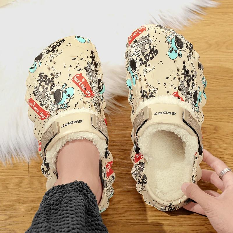 

Зимние мужские тапочки для улицы, садовые сабо, мужская повседневная обувь, модные роскошные сандалии, удобные домашние мягкие тапочки 40-45 Zapatillas 40