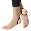 Calzini da allenamento traspiranti in cotone pettinato antiscivolo da donna con supporto alla caviglia, tallone aperto, senza dita, per Yoga e Pilates