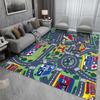 Playful International Country Flags Pattern Learning Rug Non-Slip FloorMat for Nursery Lounge Sofa Educational World Map Carpet