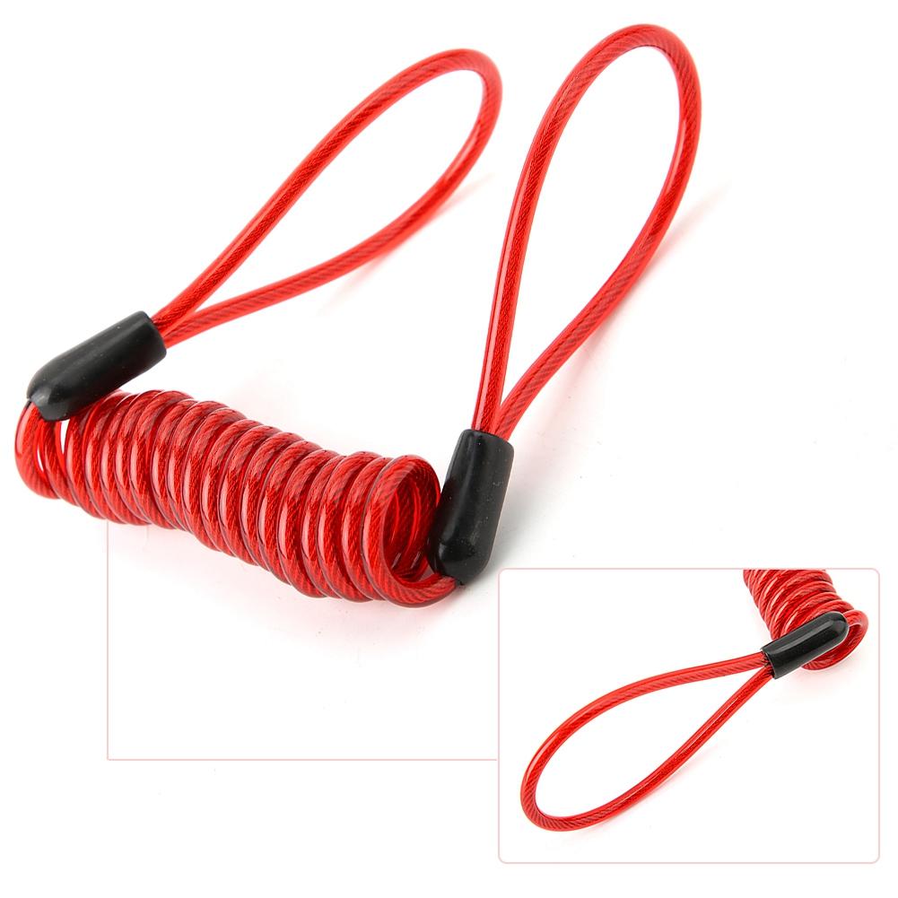 Tyverisikring Stålvaierlås Sikkerhet Fjær Påminnelsesvaierlås for Sykkel Motorsykkel(rød)