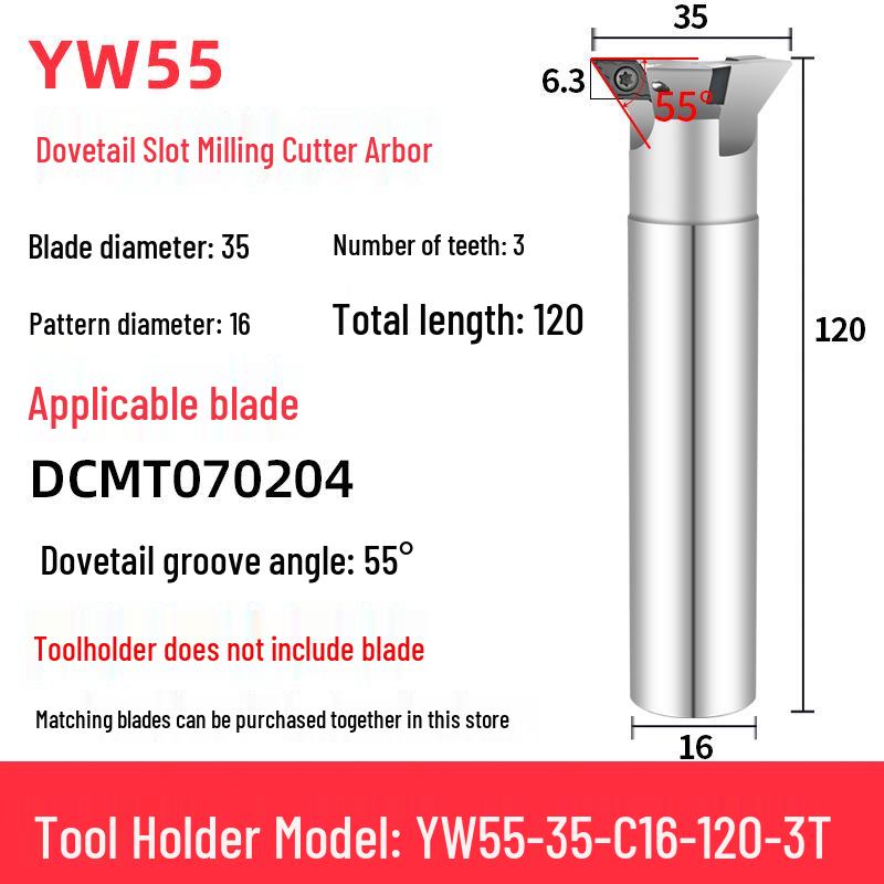 45°-75° CNC V-Shaped Dovetail Groove Milling Cutter with Inner Hole