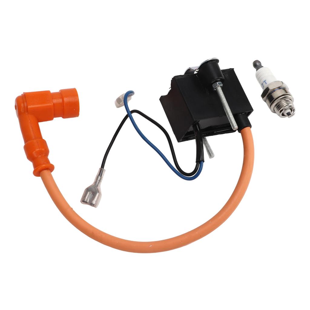 CDI Ignition Coil with Spark Plug Replacement for 49cc 50cc 60cc 66cc 70cc 80cc 2 Stroke Engine Motorized Bicycle