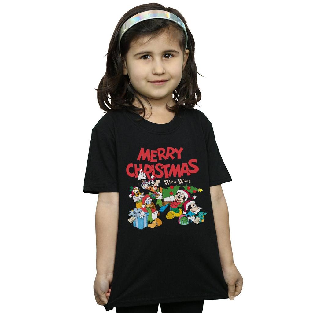Disney Girls Mickey And Friends Winter Wishes Cotton T-Shirt