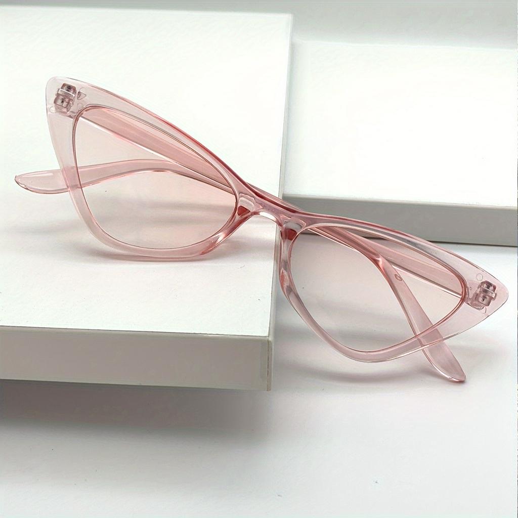 1pc Chic Women's Cat Eye Fashion Glasses  Anti-Reflective PC Lenses Durable Plastic Hinges Fashion Accessory for Casual Attire