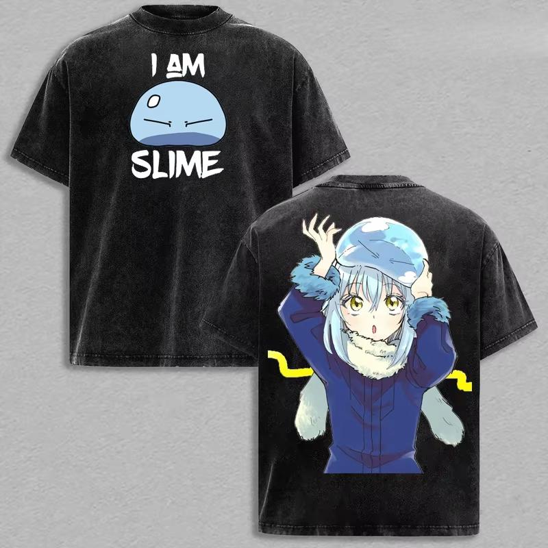 2026 New Anime That Time I Got Reincarnated As A Slime Print T-shirt Y2K Men Women Casual Retro T Shirt Hip Hop Streetwear Oversized T-shirt
