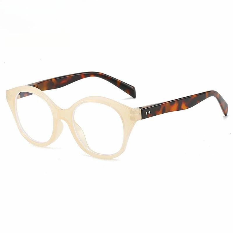High-Quality Large Oval Frame Spring Leg Reading Glasses Cute Jelly-Colored Anti-Blue Light Far Sight Eyeglasses 0 To +4.0