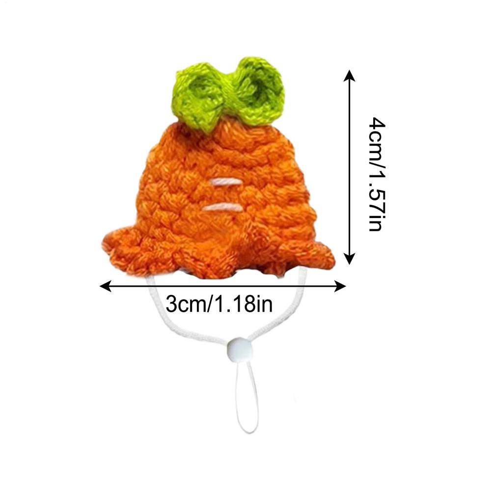 Tiny Hamster Hat Tiny Cute Pet Headwear Knitted Hamster Hat Colorful Animal Clothes With Adjustable Drawstring Soft Costume