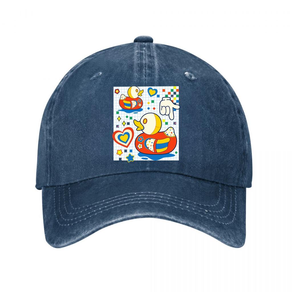 Cute Cartoon Duck Stickers s Room Decor Washed Baseball Cap Outdoor For Womens Unisex FeUnisex